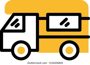 Camping van, illustration, vector on a white background.