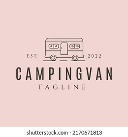 diseño de símbolo vectorial del logotipo de la línea de la camioneta