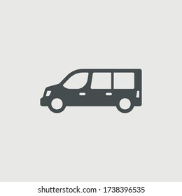 Señal de la ilustración del icono vectorial de la camioneta de camping