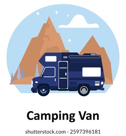 Camping Van Vector illustration Vector Illustration Which can easily modify or edit

