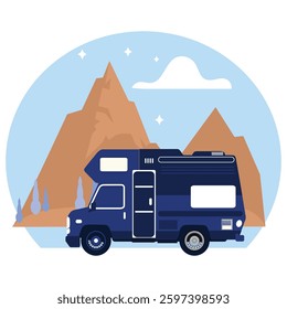 Camping Van Vector illustration Vector Illustration Which can easily modify or edit

