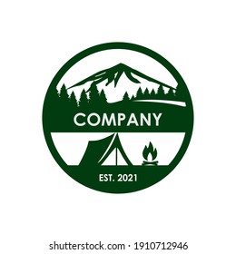 vector de campamento, vector de logotipo de aventura