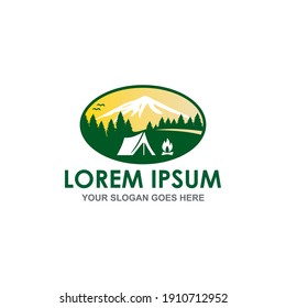 vector de campamento, vector de logotipo de aventura