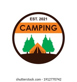 vector de campamento, vector de logotipo de aventura