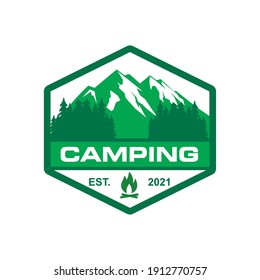 vector de campamento, vector de logotipo de aventura