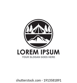 vector de campamento, vector de logotipo de aventura