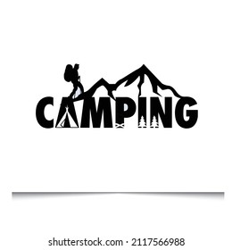 Camping vector art for T-shirt logo design