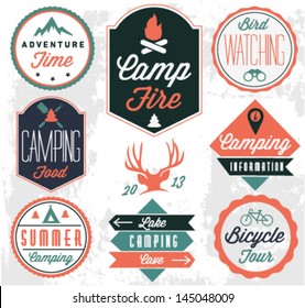 Camping Vector badges and labels in Vintage style