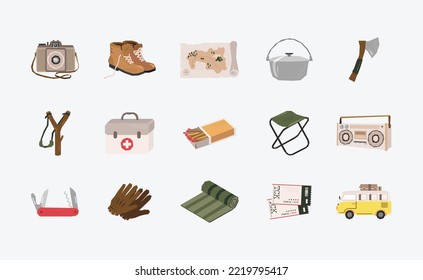 Camping vector in flat design