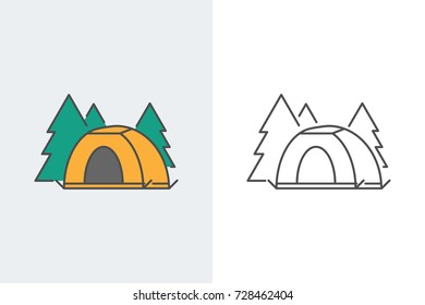 Camping vector icon