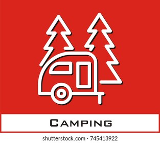 Camping vector icon