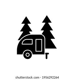 Juego de iconos de vector de acampada. colección de signos de ilustración de aumento. símbolo o logotipo turístico.