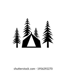 Camping vector icon. hike illustration sign. tourism symbol or logo.