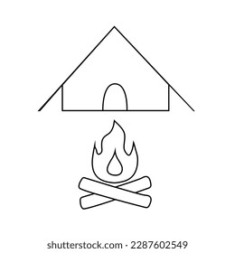 Camping vector icon. hike illustration sign. tourism symbol or logo.