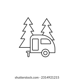 Camping vector icon. hike illustration sign. tourism symbol or logo.