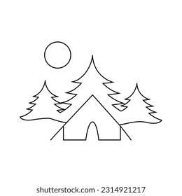 Camping vector icon. hike illustration sign. tourism symbol or logo.