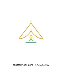 camping vector icon logo design