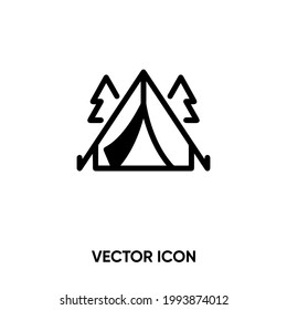 Camping vector icon. Modern, simple flat vector illustration for website or mobile app.Camp symbol, logo illustration. Pixel perfect vector graphics