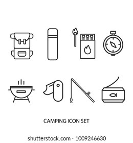 Camping vector icon set