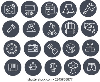 Camping vector icons vector design