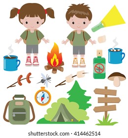 Camping Vector Illustration Stock Vector (Royalty Free) 414462514 ...