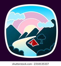 camping vector illustration design stickers background