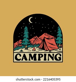 Camping-Vektorgrafik für T-Shirt-Design