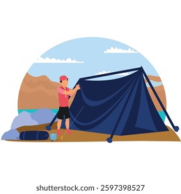 Camping Vector illustration Vector Illustration Which can easily modify or edit

