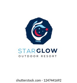 Camping vector logo. Outdoor resort logo design