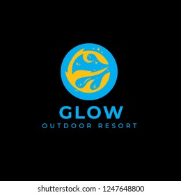 Camping vector logo. Outdoor resort logo design
