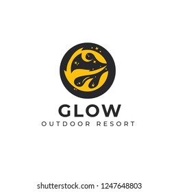 Camping vector logo. Outdoor resort logo design