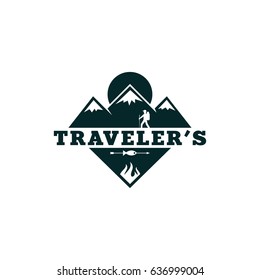 Camping vector logo. Traveler's logo