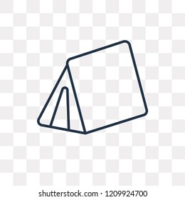 Camping vector outline icon isolated on transparent background, high quality linear Camping transparency concept can be used web and mobile
