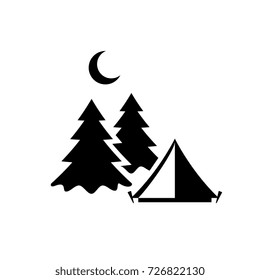 Camping vector pictogram isolated on white background