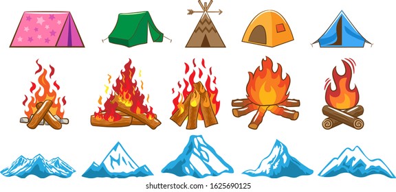 Camping vector set collection graphic clipart design