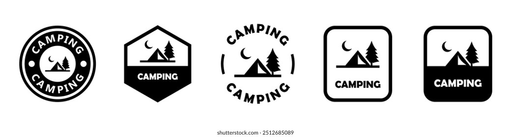 Camping - vector signs for logo or sticker.