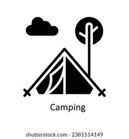 Camping  vector Solid Design illustration. Symbol on White background EPS 10 File 