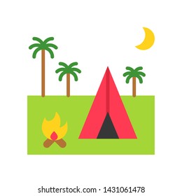 Camping vector, Summer Holiday related flat style icon