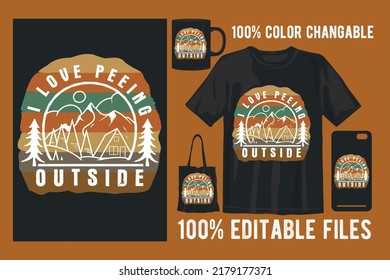 Camping vector t shirt design for print on demand for tshirt