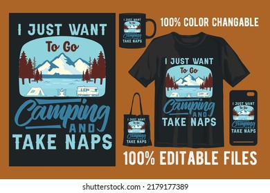 Camping vector t shirt design for print on demand for tshirt