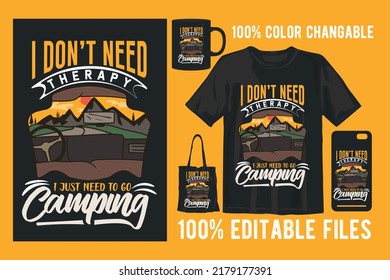 Camping vector t shirt design for print on demand for tshirt