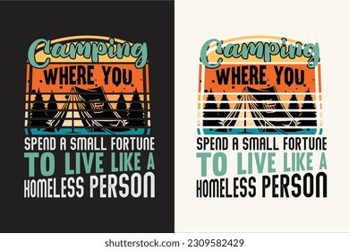 Camping vector t shirt design, Camping vector, outdoor, hiking, adventure,