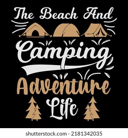 Camping vector t-shirt design, camping lover, graphic element, illustration