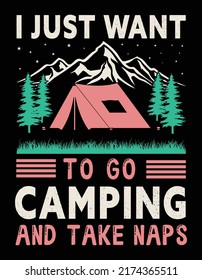 Camping vector typography t-shirt design