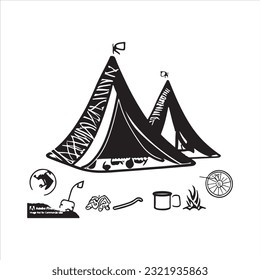 Camping Vectors  icon Bundle 2023
