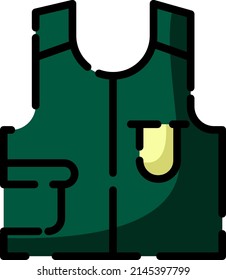 Camping vest , illustration, vector on a white background.