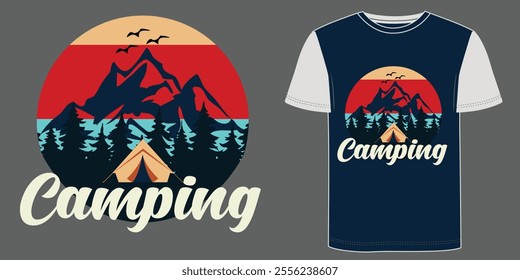 Camping vibe T-shirt Design vector