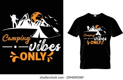 Camping vibes only - T-Shirt Design Template