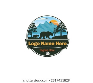 camping vintage logo design vector