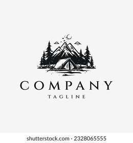 Camping vintage logo design vector illustration